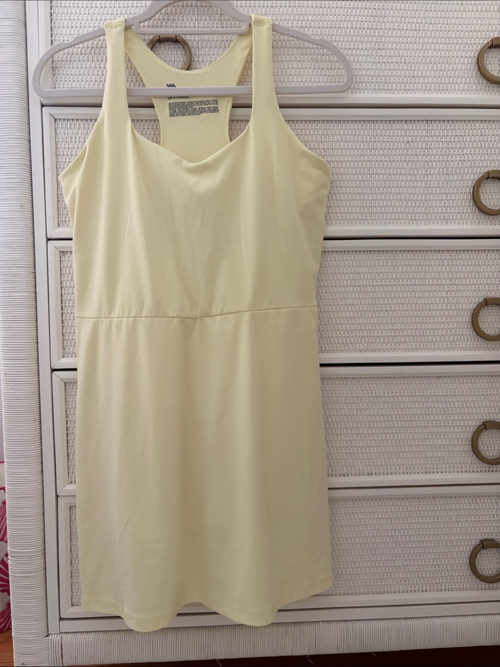 all in motion Light Yellow Racerback Tennis Tank Dress with shorts underneath